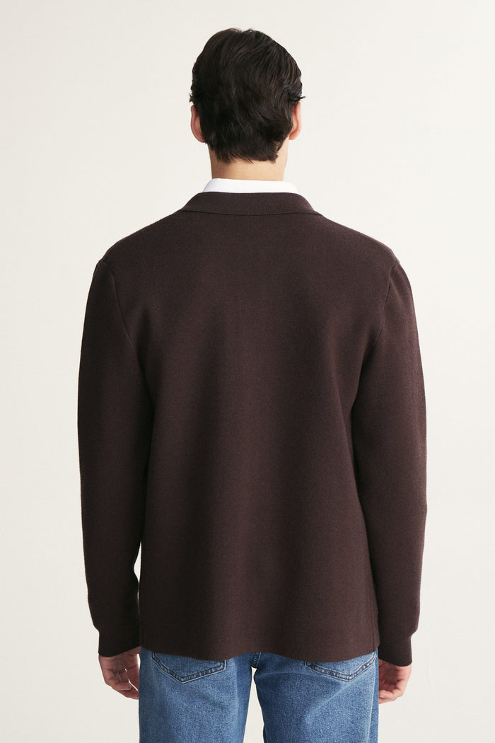 Overshirt look knitted cardigan