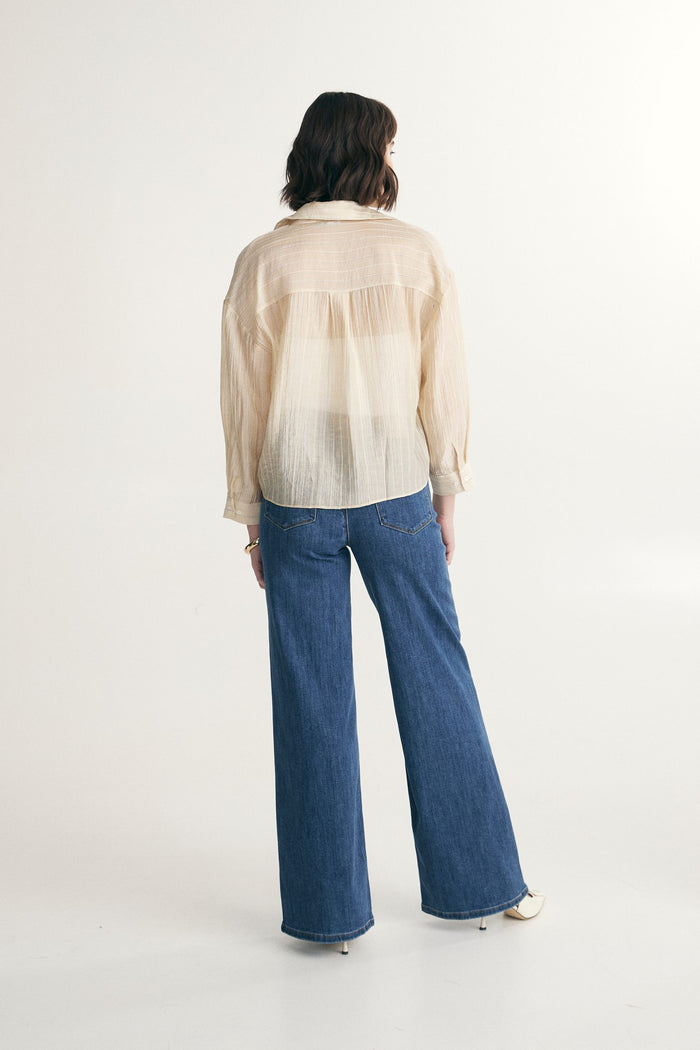Oversized shirt with twisted front