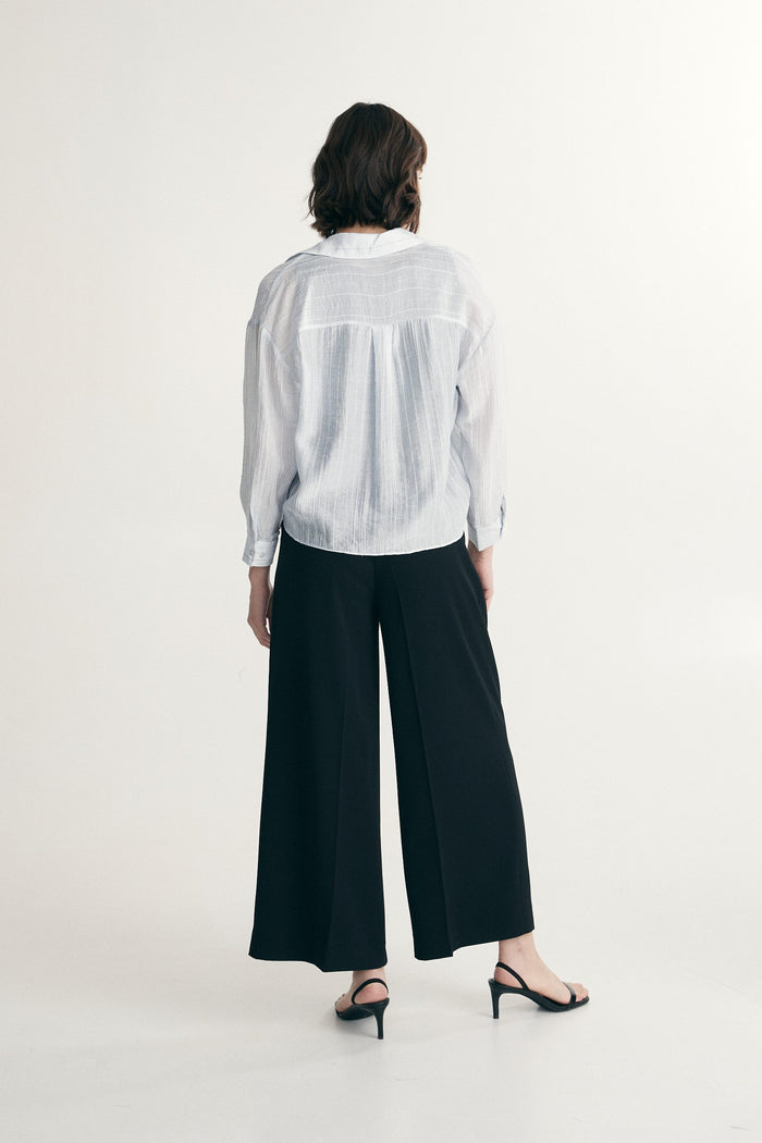 Oversized shirt with twisted front