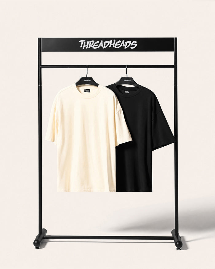 Oversized Tee 2 Pack: Black, Natural