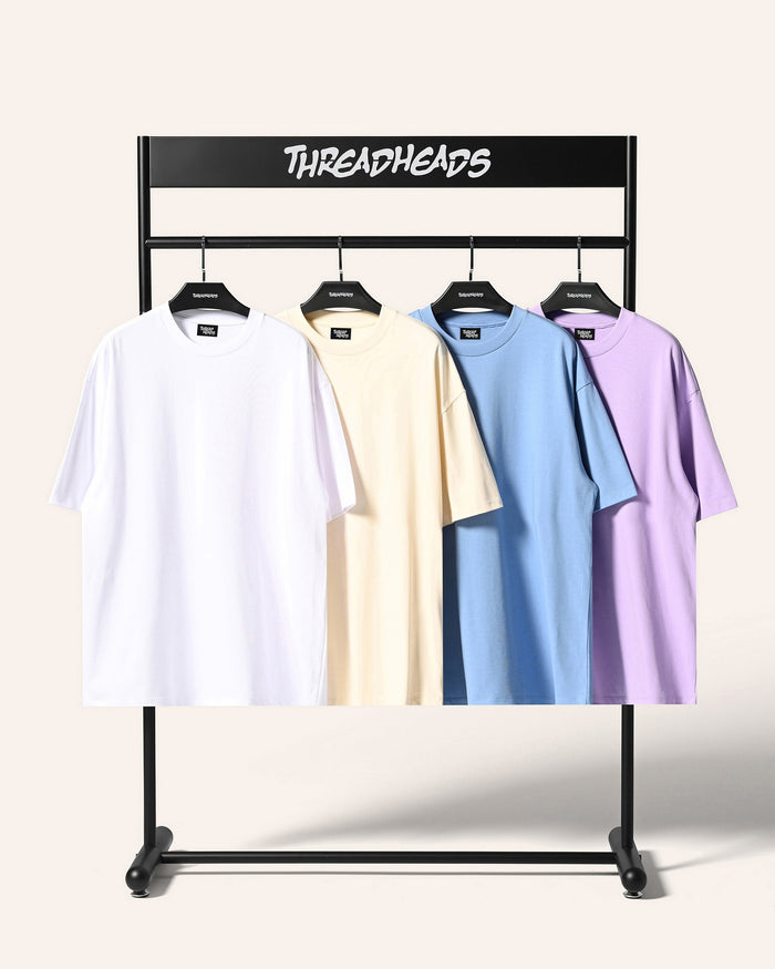 Oversized Tee 4 Pack: Powder Blue, Lilac, White, Natural