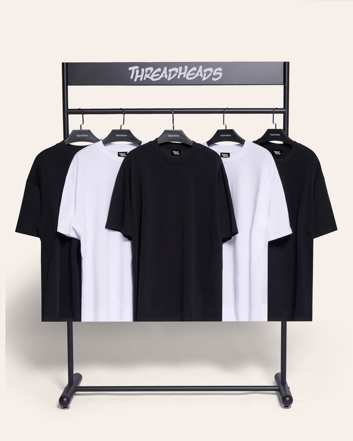 Oversized Tee 5 Pack: Black, White