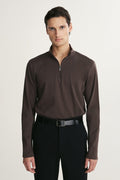 Pima cotton half zip t-shirt