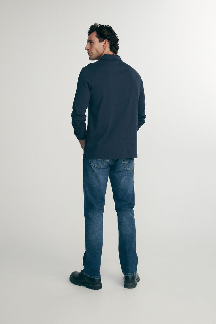 Pima cotton long sleeves polo