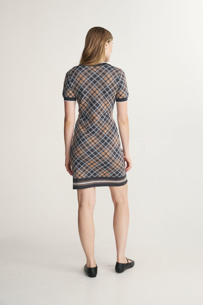 Plaid knitted dress