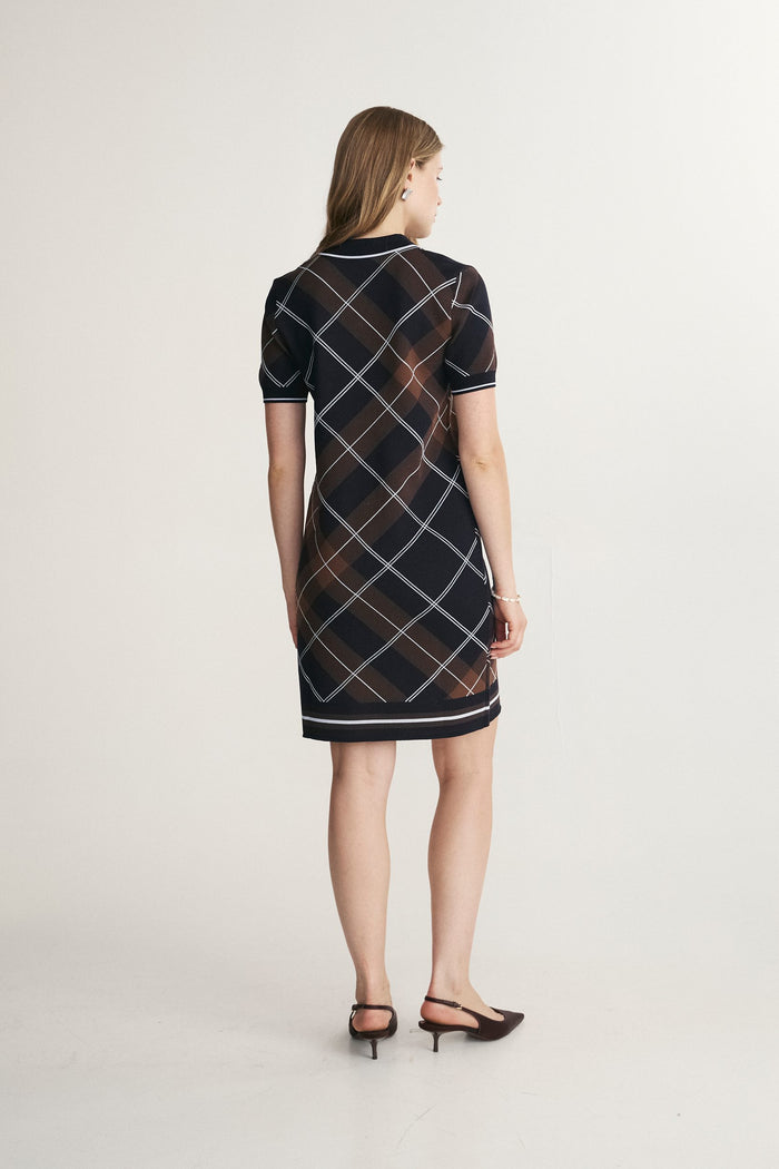 Plaid knitted dress