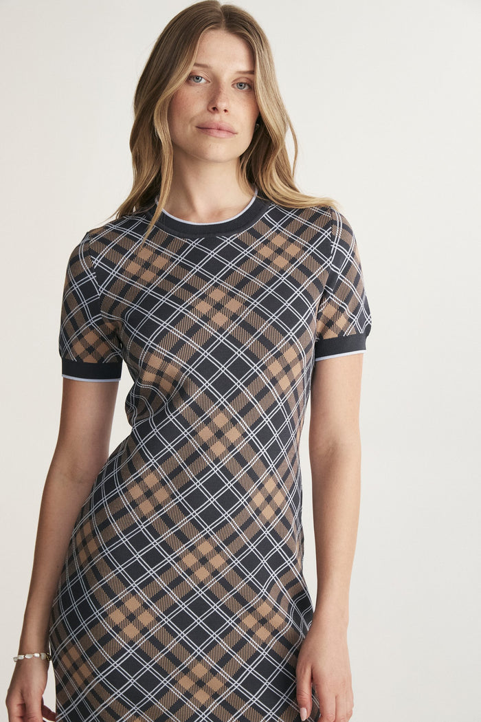 Plaid knitted dress