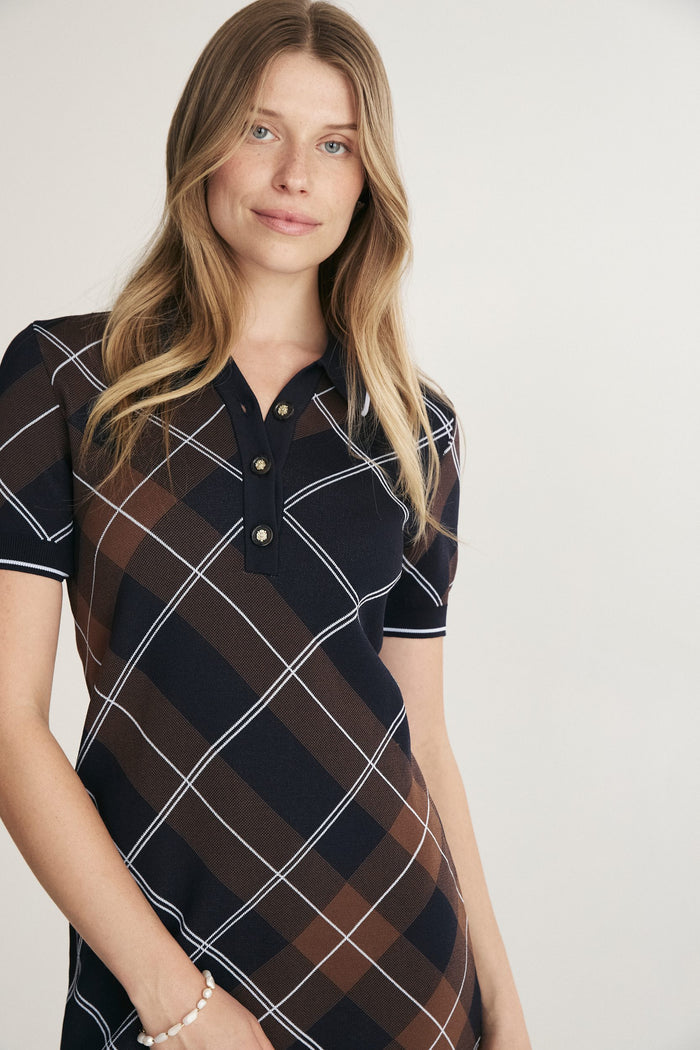 Plaid knitted dress