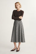 Plaid midi skirt