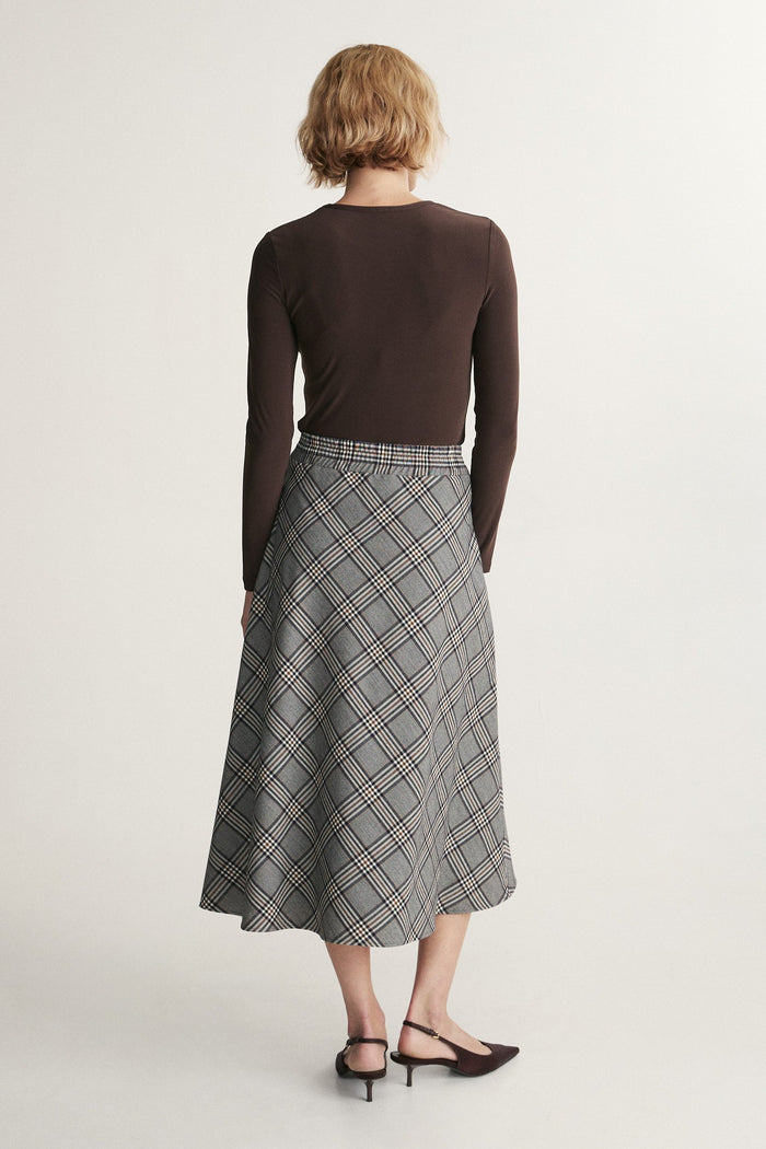 Plaid midi skirt