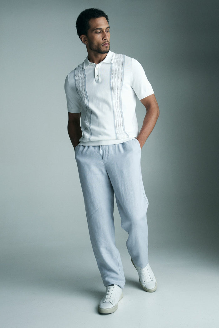 Pointelle stripes polo