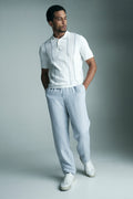 Pointelle stripes polo