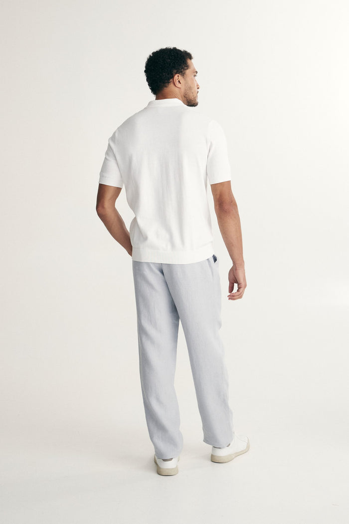 Pointelle stripes polo