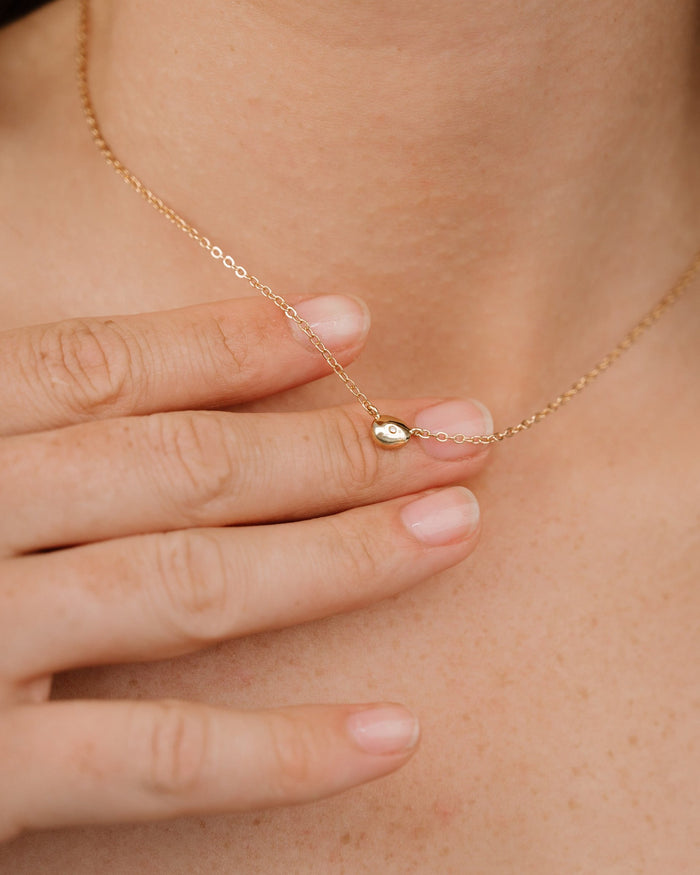 Polished Dainty Pebble Necklace