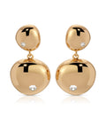 Polished Double Pebble Drop Earrings