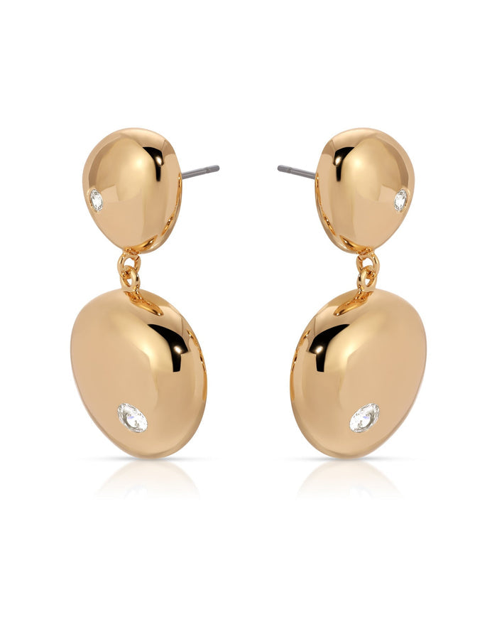 Polished Double Pebble Drop Earrings