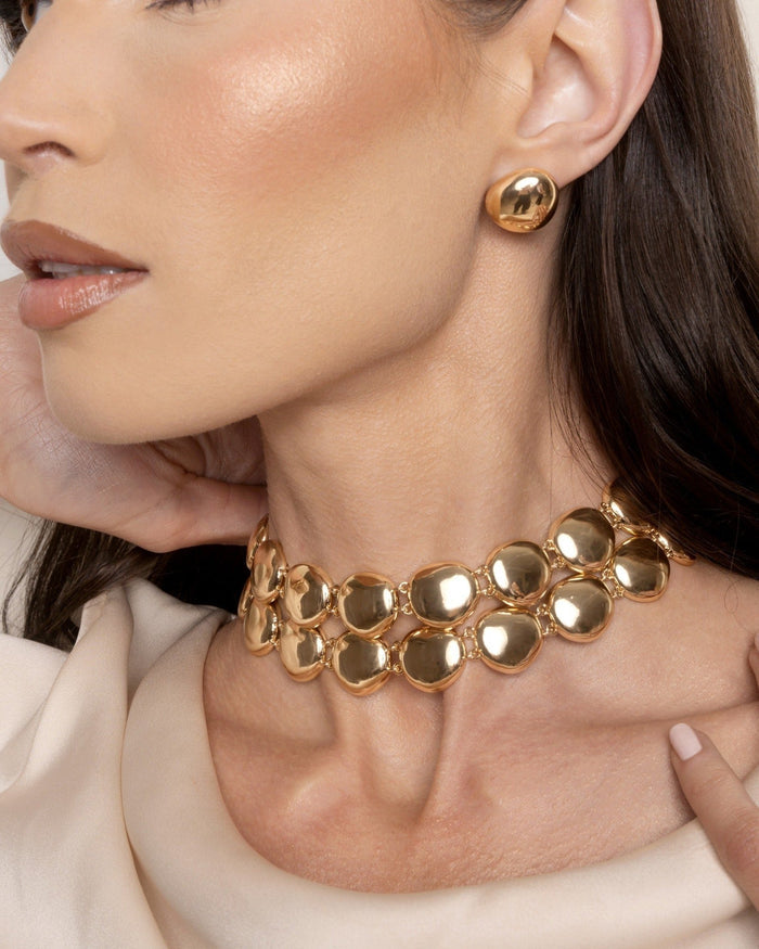 Polished Pebble Choker Necklace