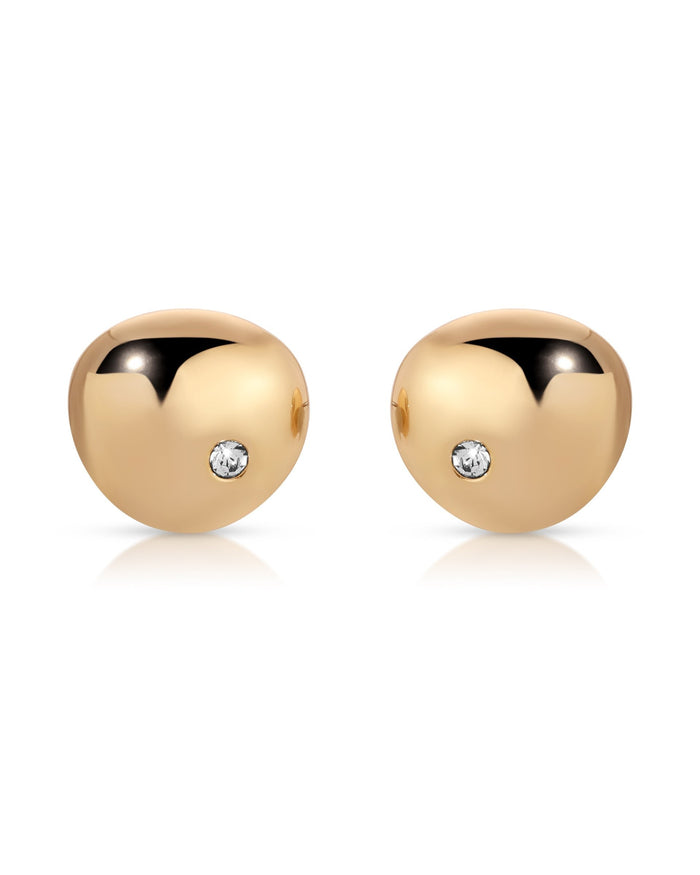 Polished Pebble Crystal Stud Earrings
