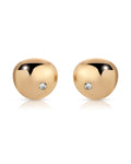 Polished Pebble Crystal Stud Earrings