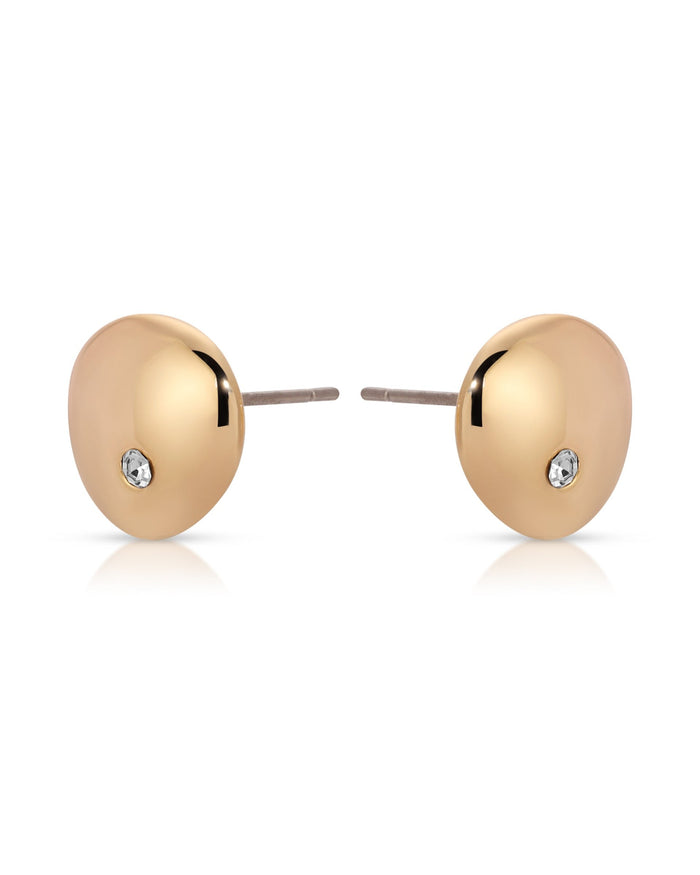 Polished Pebble Crystal Stud Earrings
