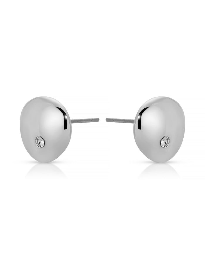 Polished Pebble Crystal Stud Earrings