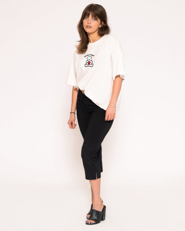 Pookie Bear White Boxy Crop Tee