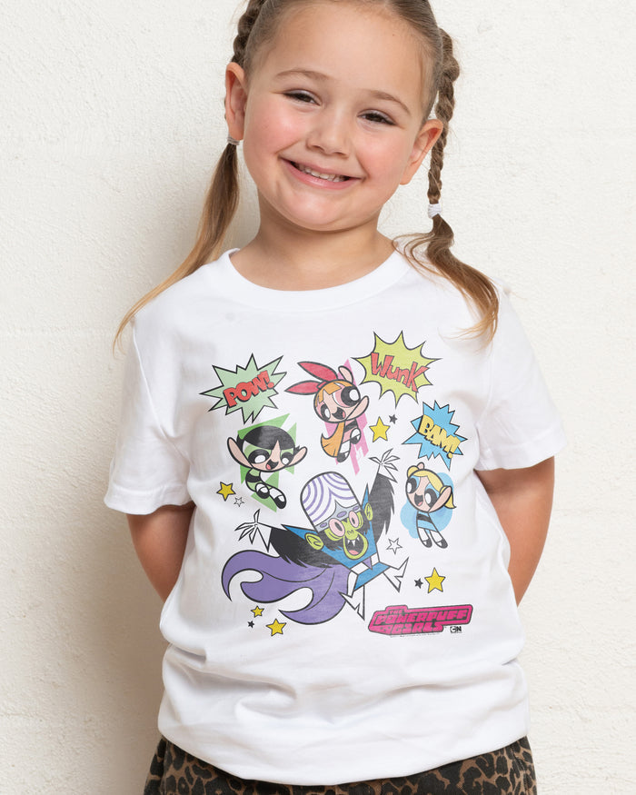 Powerpuff Pow White Kids T-Shirt