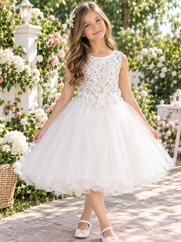 Prinsessenjurk met Bloemen & Glitterdetails