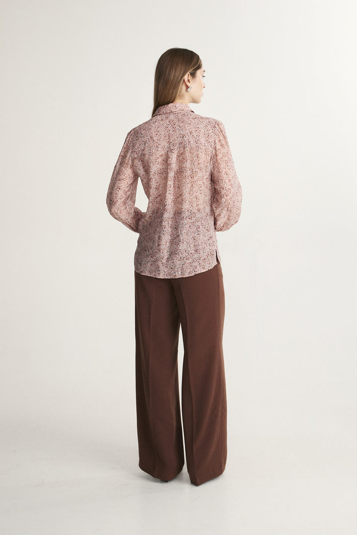 Printed blouse with pintucks detail