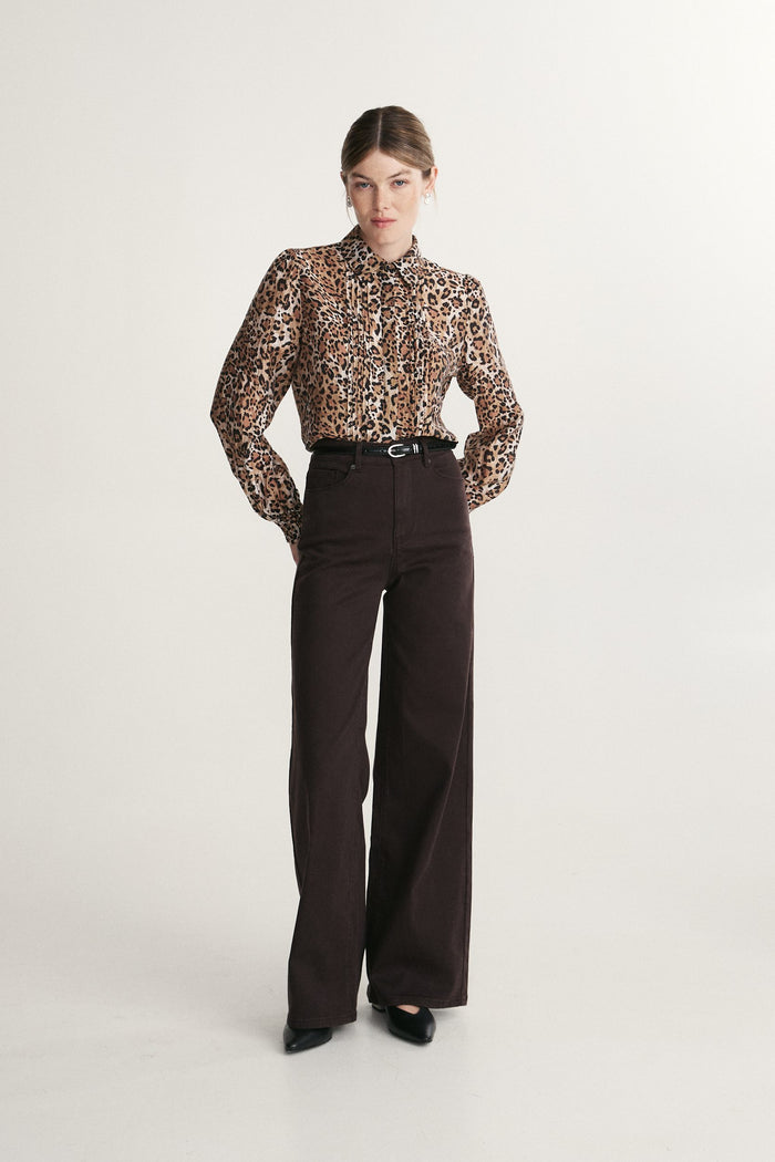 Printed blouse with pintucks detail