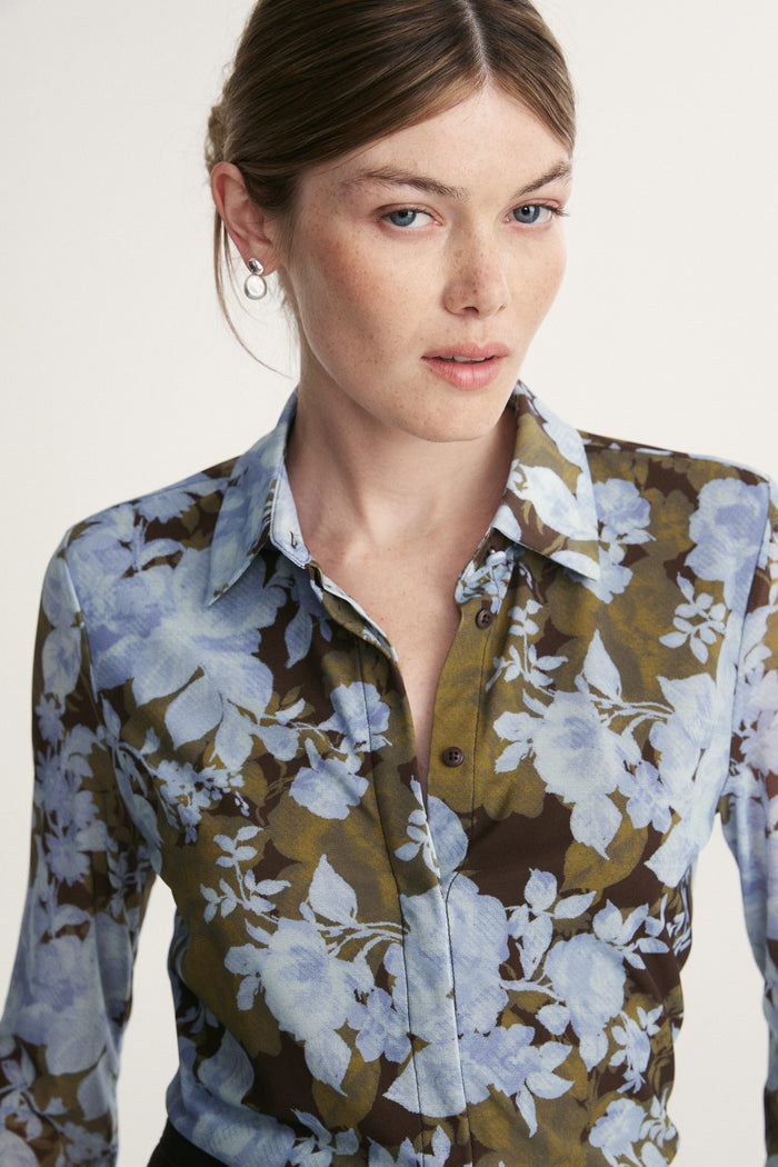 Printed mesh shirt