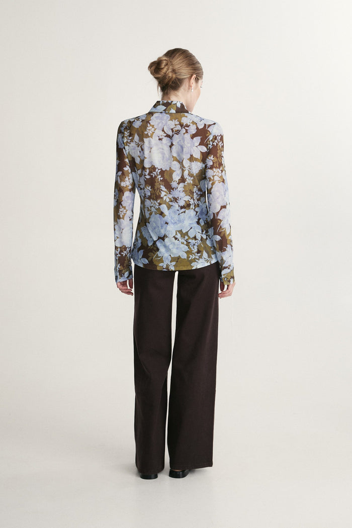 Printed mesh shirt