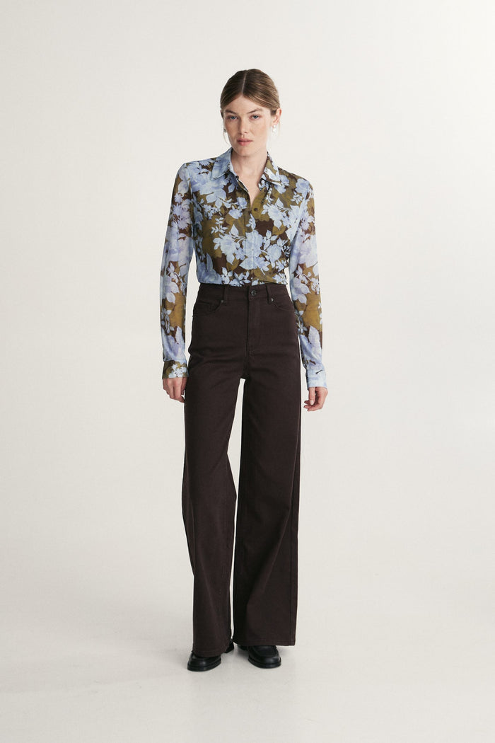 Printed mesh shirt