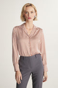 Printed Notched collar blouse
