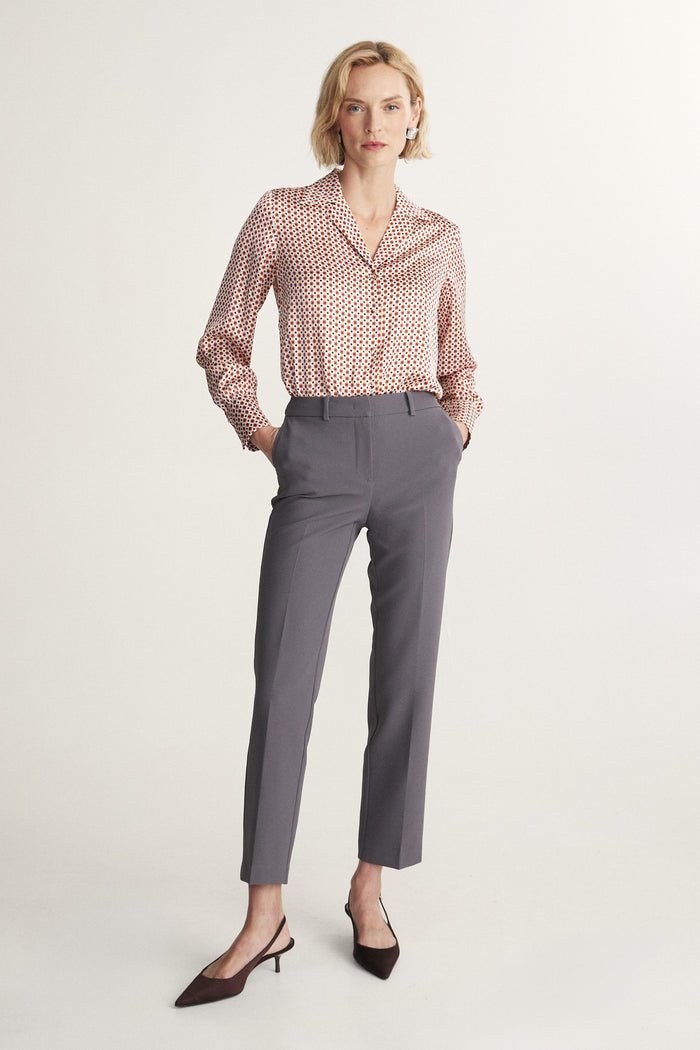 Printed Notched collar blouse