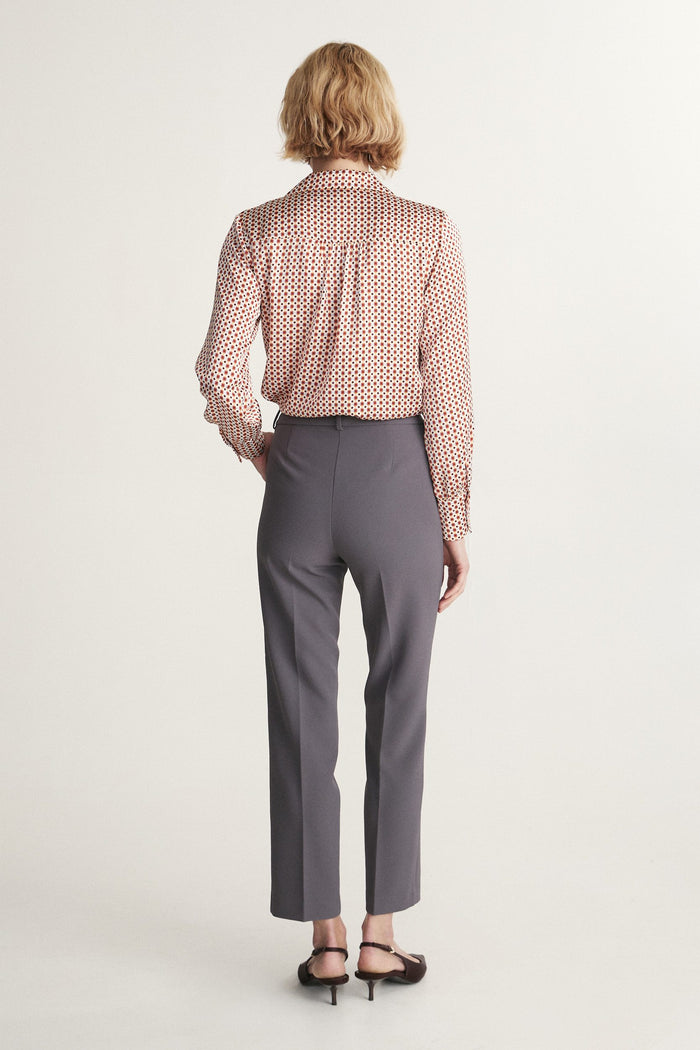 Printed Notched collar blouse