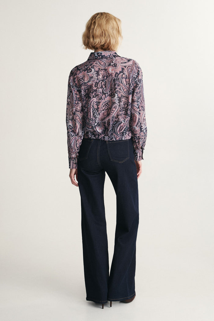 Printed shirt with drawstring