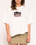 Pussy Power White Boxy Crop Tee