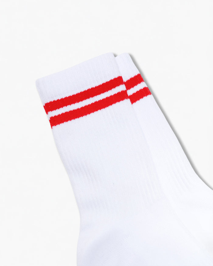 Red Collegiate Stripe Socks
