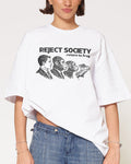 Reject Society White Oversized Tee