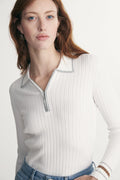 Rib polo sweater