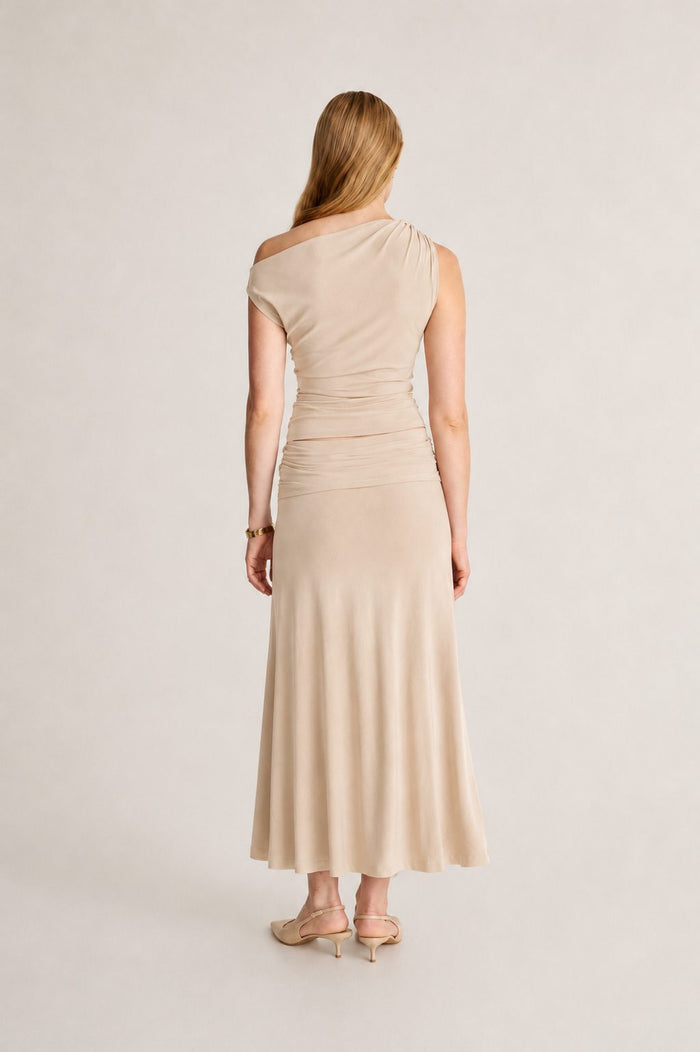 Ruched Waist Midi Skirt