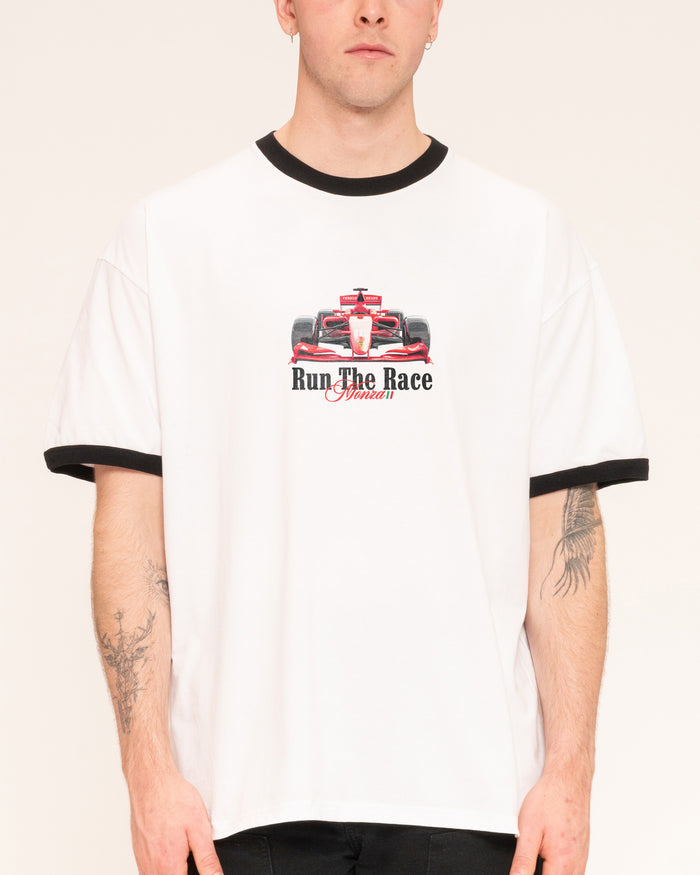 Run the Race Black Ringer T-Shirt