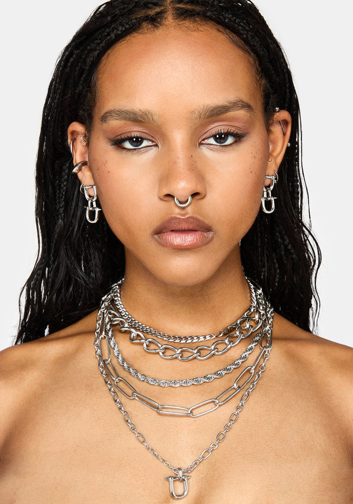 Ruzar Stainless Steel Layered Chain Necklace