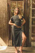 Saloonn Licorice Black Maxi Dress WOMENS chaserbrand