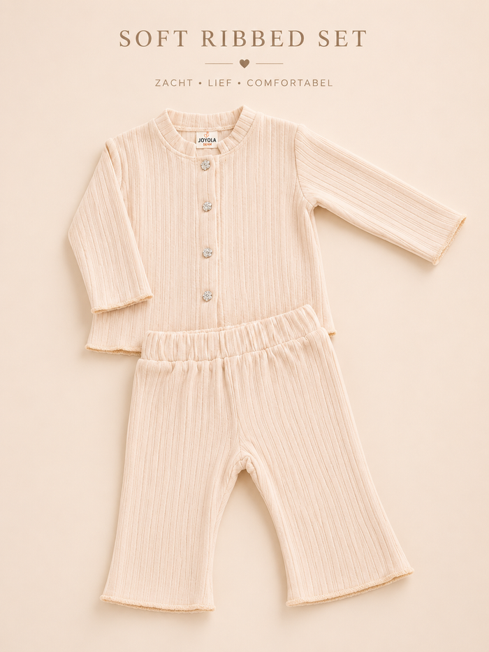 Schattige beige gekleurde babyset - 2-delig