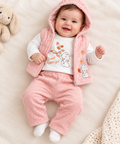 Schattige Sweet Rabbit Girl Babyset in Zacht Roze & Crème