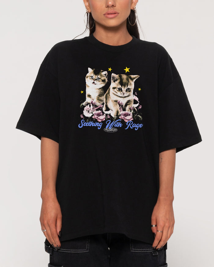 Seething With Rage Black Oversized Tee