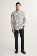 Semi-fitted plaid shirt