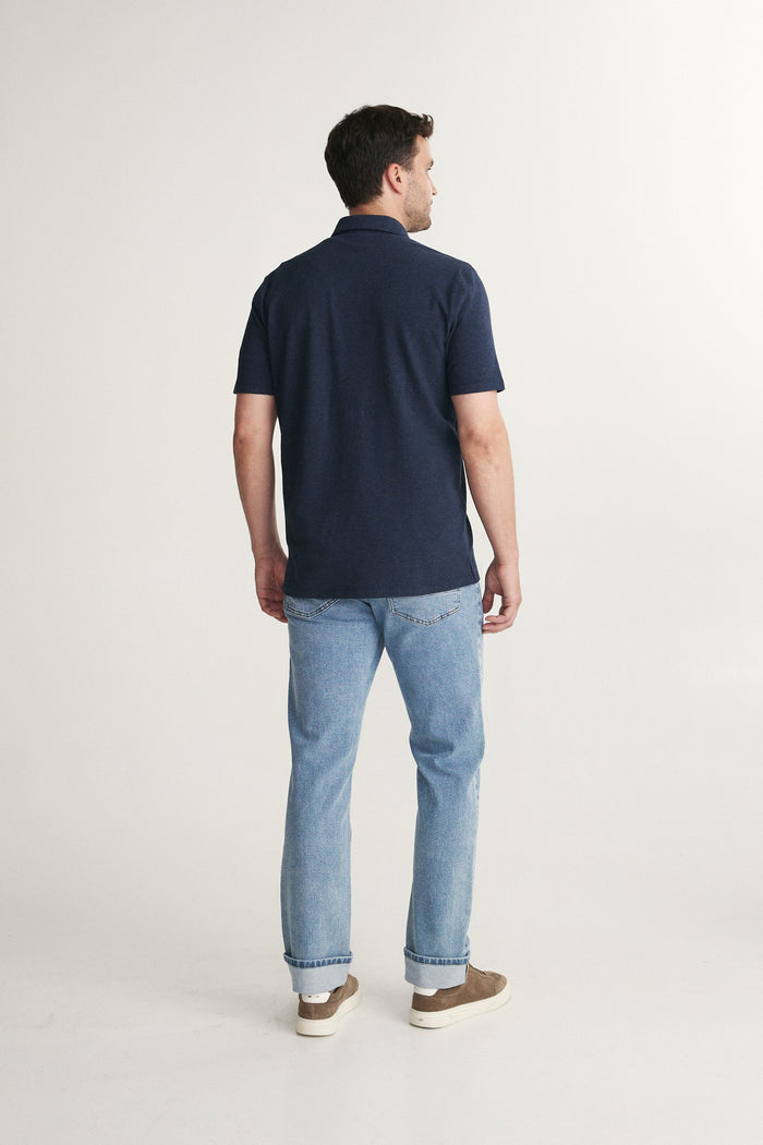 Short sleeve textured knitted shirt